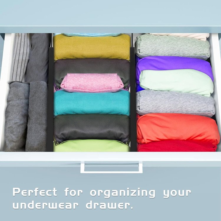 Expandable Kitchen Drawer Separators Organizer For Bedroom Clothes Dresser 4 Pack Set Wood Adjustable Bamboo Drawer Dividers