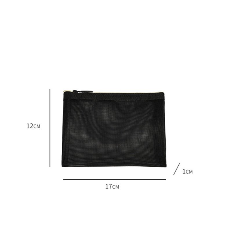 Black Travel Mesh Cosmetic Makeup Organizer Bags with Zipper diaper bag organizing pouches Nylon toiletries Bag For Women Men