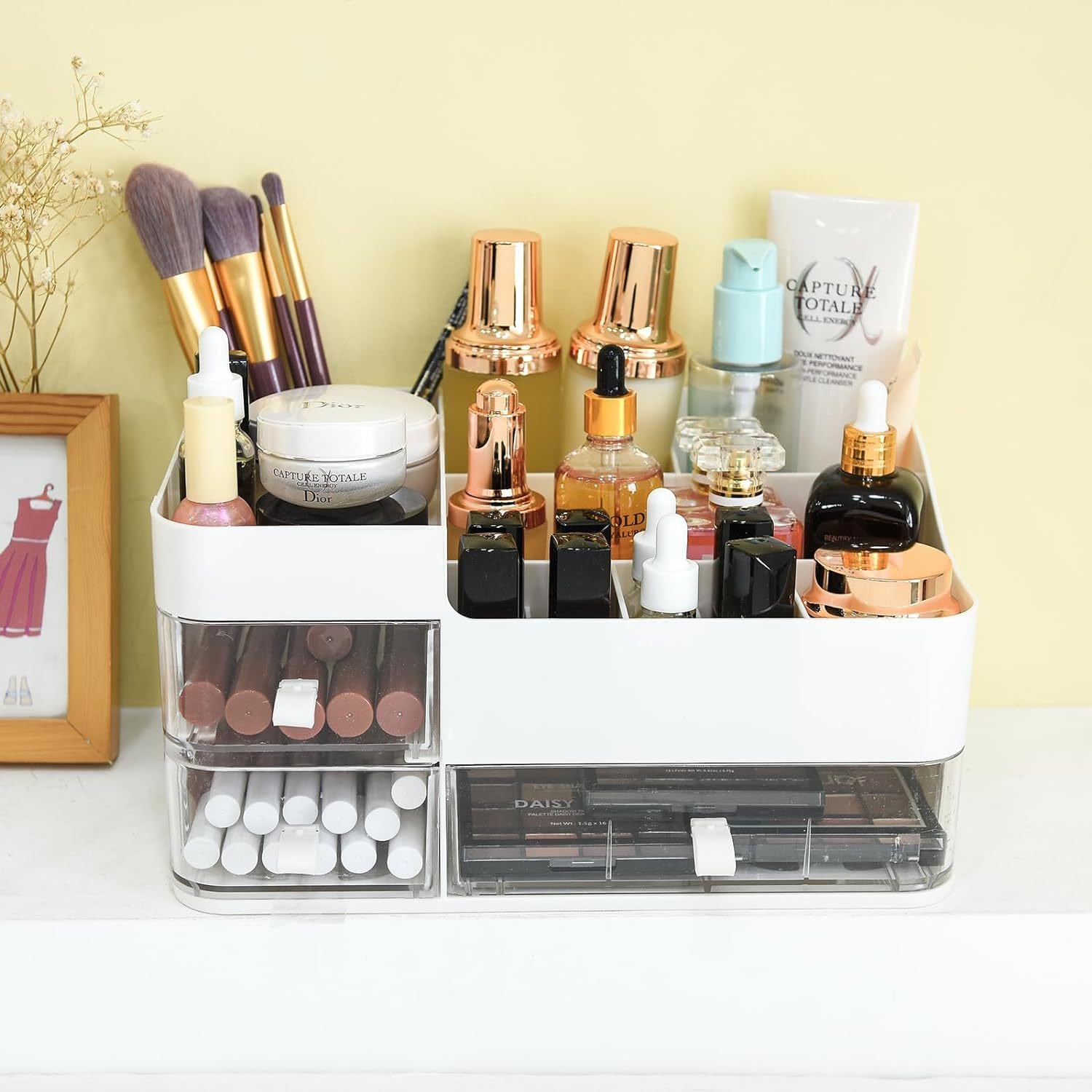Drawer Dustproof Cosmetic Organiser Desktop Multifunctional Skincare Organising Shelf