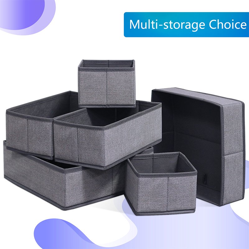 Dresser Drawer Organizer Cloth Storage Box Bra Socks Closet Organizers and storage 6 pack