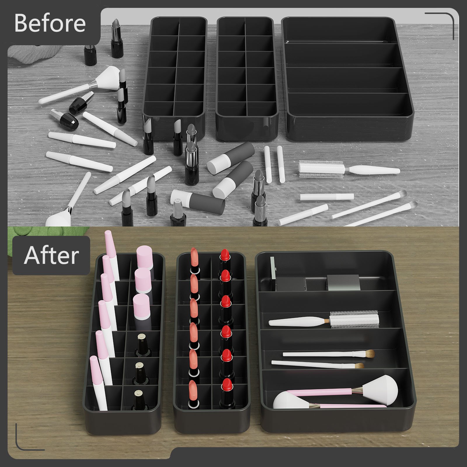 New Organizer Cosmetics Desktop Storage Make up Box Multifunctional Makeup Plastic Stackable Cosmetic Storage Box