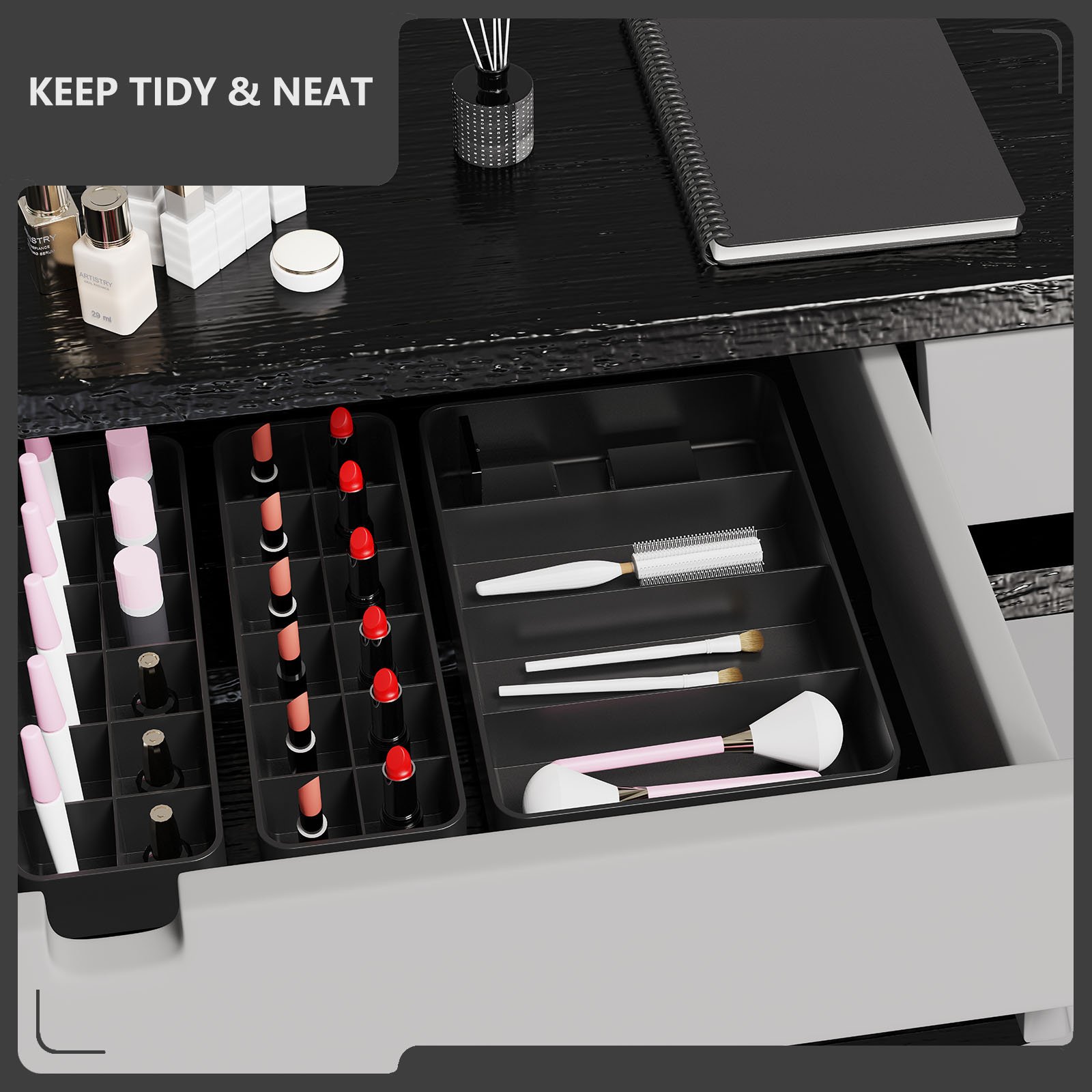 New Organizer Cosmetics Desktop Storage Make up Box Multifunctional Makeup Plastic Stackable Cosmetic Storage Box