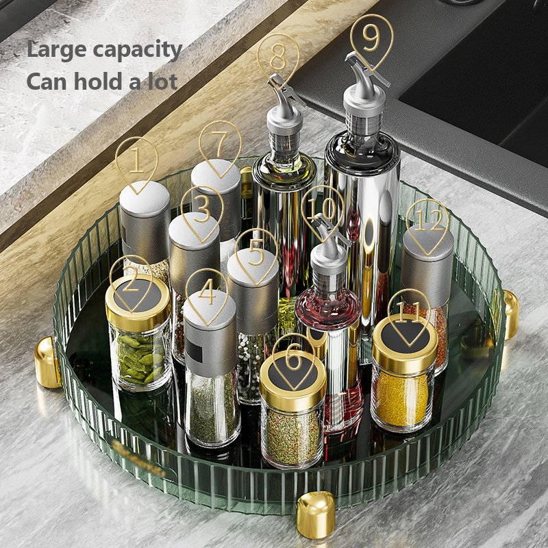 360° Rotating Storage Tray Turntable Organizer Cosmetic Makeup Organizers Rotating Storage Rack