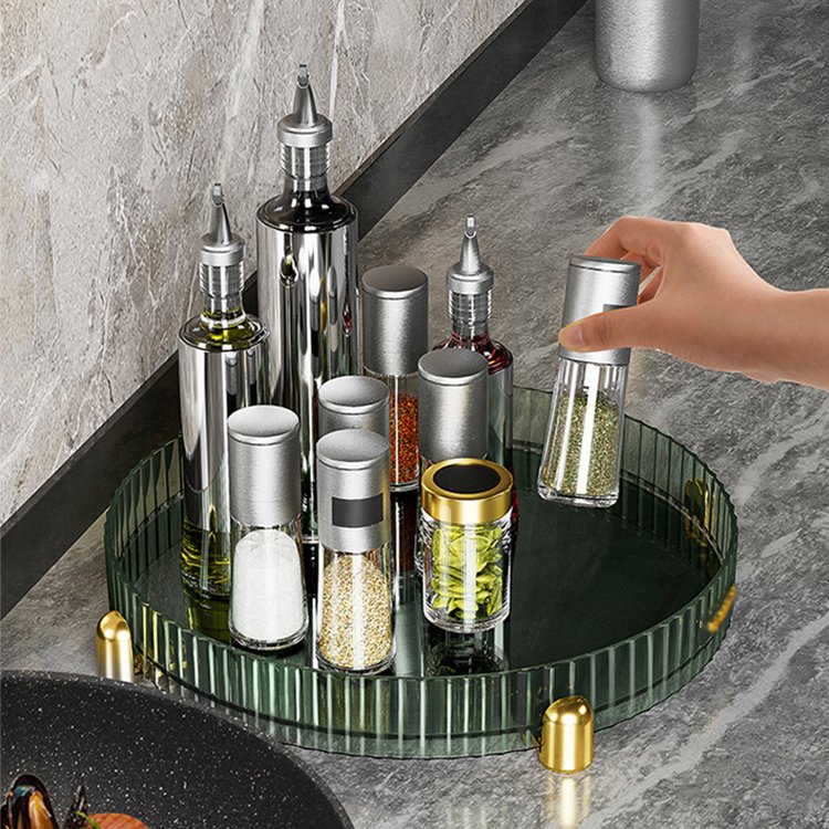 360° Rotating Storage Tray Turntable Organizer Cosmetic Makeup Organizers Rotating Storage Rack