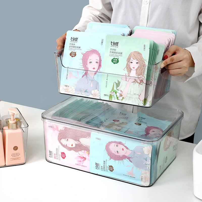 Chenyi Clear Stackable Bathroom Makeup Organizer Plastic Storage Bins For Vanity Undersink Pantry Home Organization and Storage