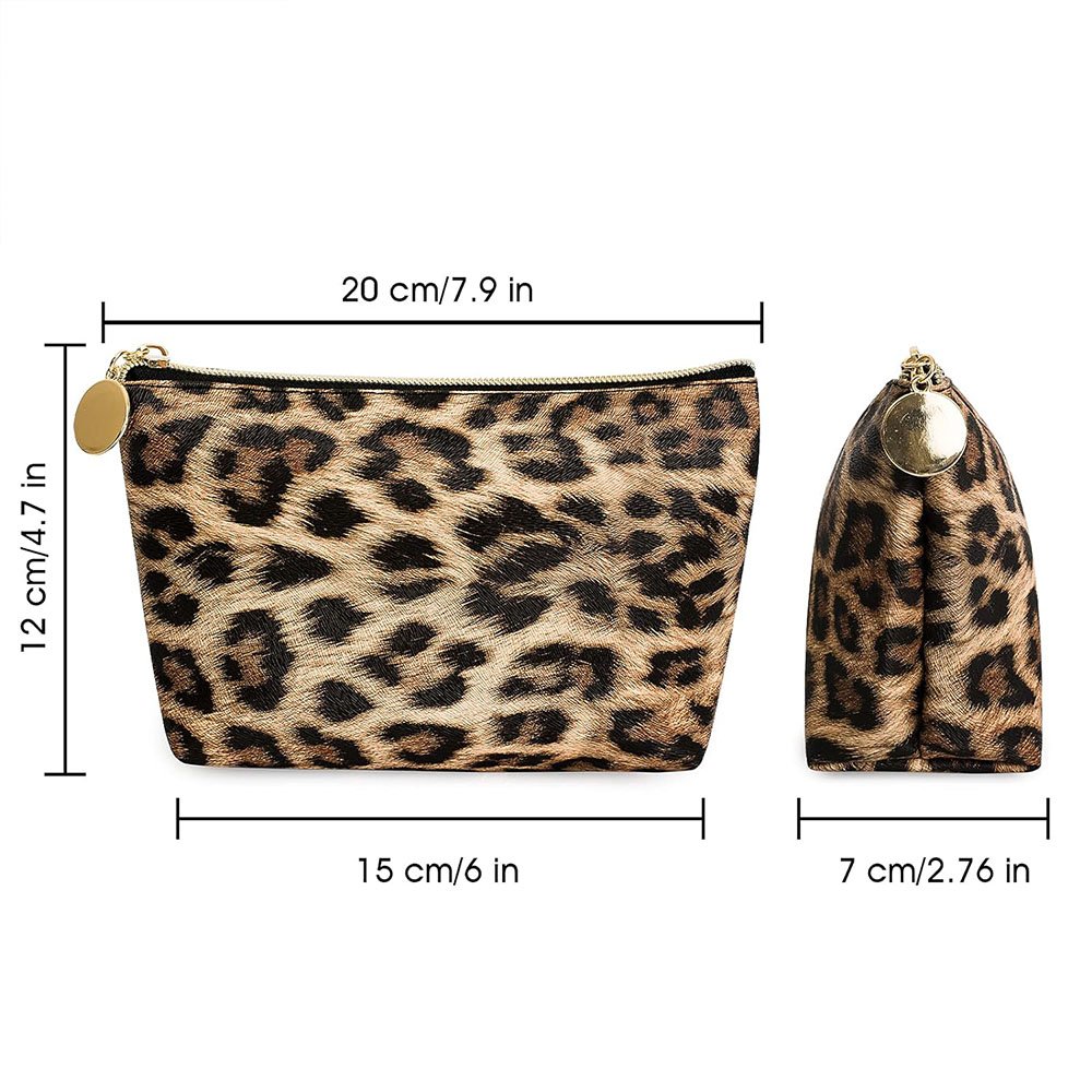 Animal print makeup bag Leopard design beauty pouch Cheetah pattern cosmetic case Wild print makeup organizer print toiletry bag