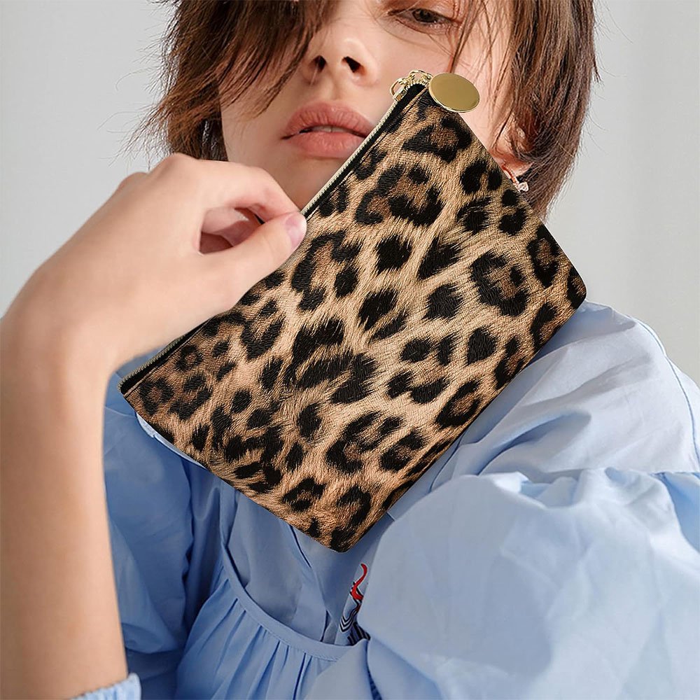 Animal print makeup bag Leopard design beauty pouch Cheetah pattern cosmetic case Wild print makeup organizer print toiletry bag