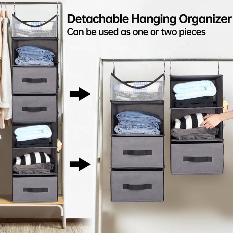 7 Shelf Closet Organizers and Storage with Drawers, Hanging Closet Organizer, Hanging Shelves Dorm Room