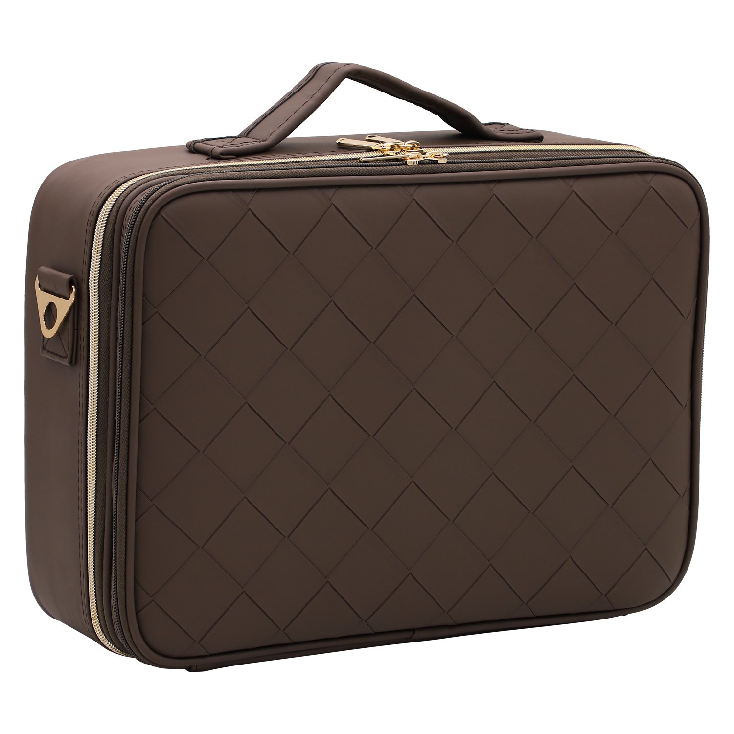 Keyson Wholesale Portable Travel Makeup Organizers Storage Case Makeup Bag Cosmetic Train Case with 2 layers for make up artists