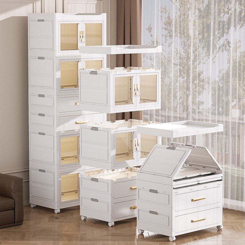 Folding Layers Desktop Storage Box Drawer Organizing Box Office Desk Cabinet Makeup plastic home sundries drawer storage