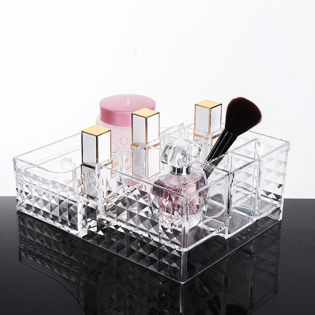 Acrylic Clear Stackable Make Up Drawers Organizers Counter Cosmetic Lipstick Display Cases Skin Care Vanity Box With wholesale