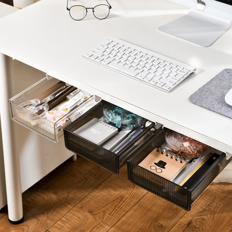 Wannuo Self-Adhesive Plastic Drawers Desk Accessories and Office Storage Plastic Box for Organizing Your Workspace