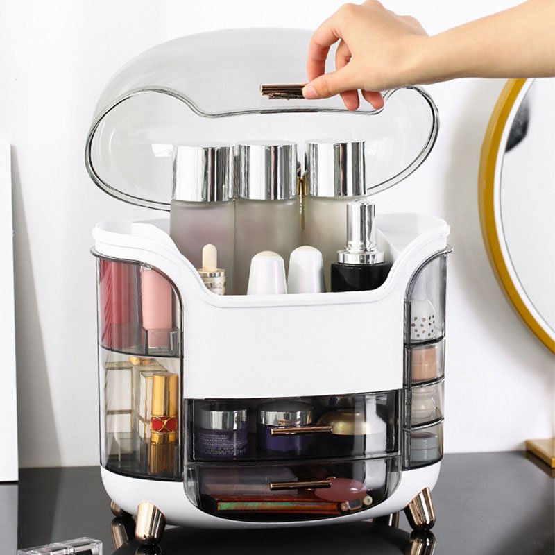 Drawer Cosmetic Storage Box Plastic Desktop Makeup Jewelry Skincare Organizer Bin Wholesale Big Capacity 10 Multifunction