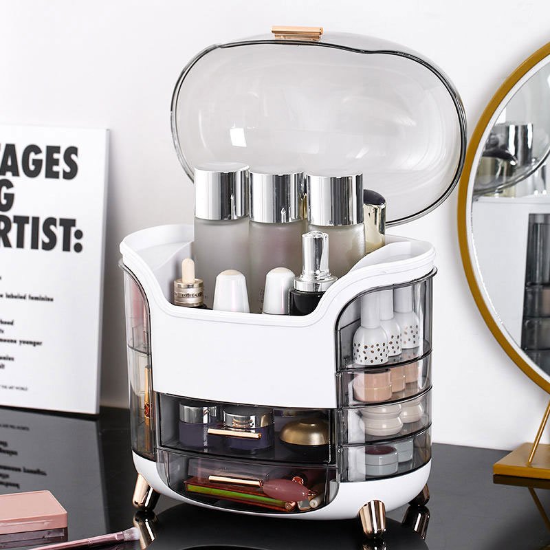 Drawer Cosmetic Storage Box Plastic Desktop Makeup Jewelry Skincare Organizer Bin Wholesale Big Capacity 10 Multifunction