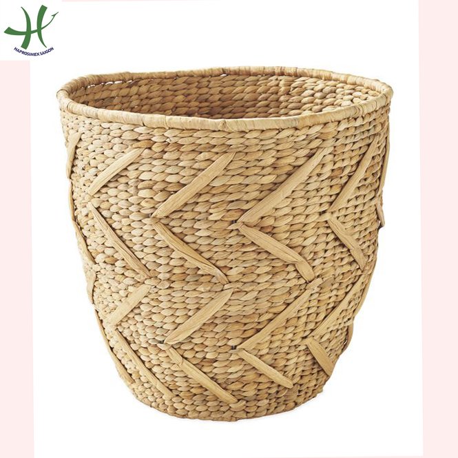 Eco-Friendly Water hyacinth basket with two handles, fruit basket for harvest, straw woven basket