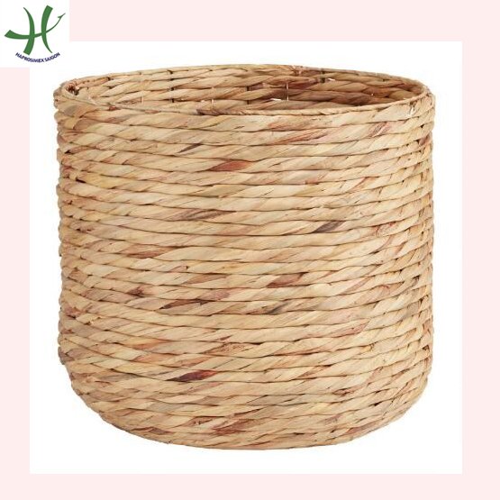 Eco-Friendly Water hyacinth basket with two handles, fruit basket for harvest, straw woven basket
