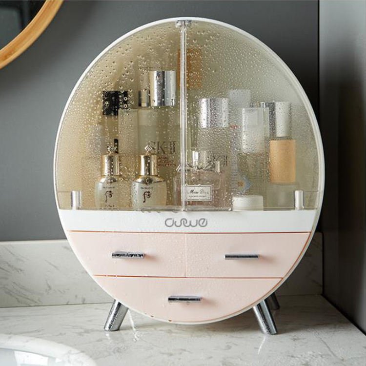 New Trend Cosmetic Display Rack Dust Water Proof Bins Makeup Storage Organizer Box with Drawers and Lipstick Holder Plastic Box