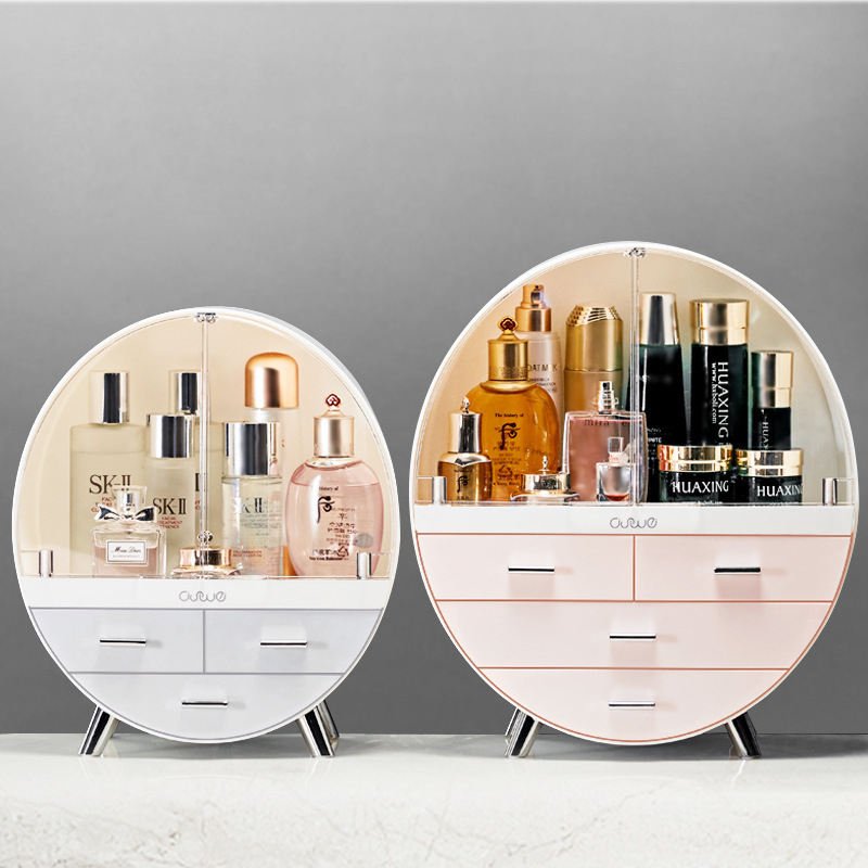New Trend Cosmetic Display Rack Dust Water Proof Bins Makeup Storage Organizer Box with Drawers and Lipstick Holder Plastic Box
