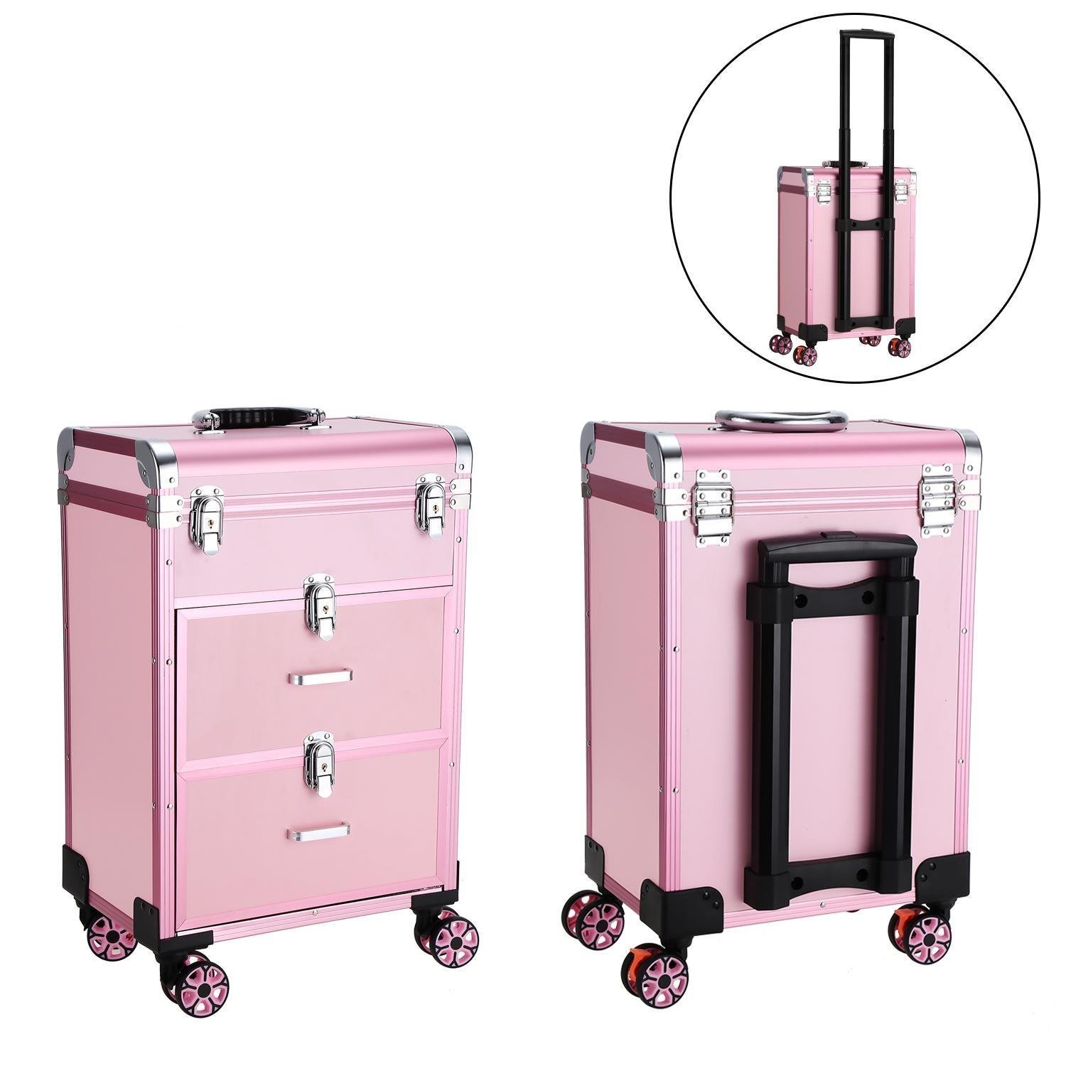 Professional Rolling Makeup Case Multifunction Cosmetic Case Beauty Salon Makeup Case Organizer