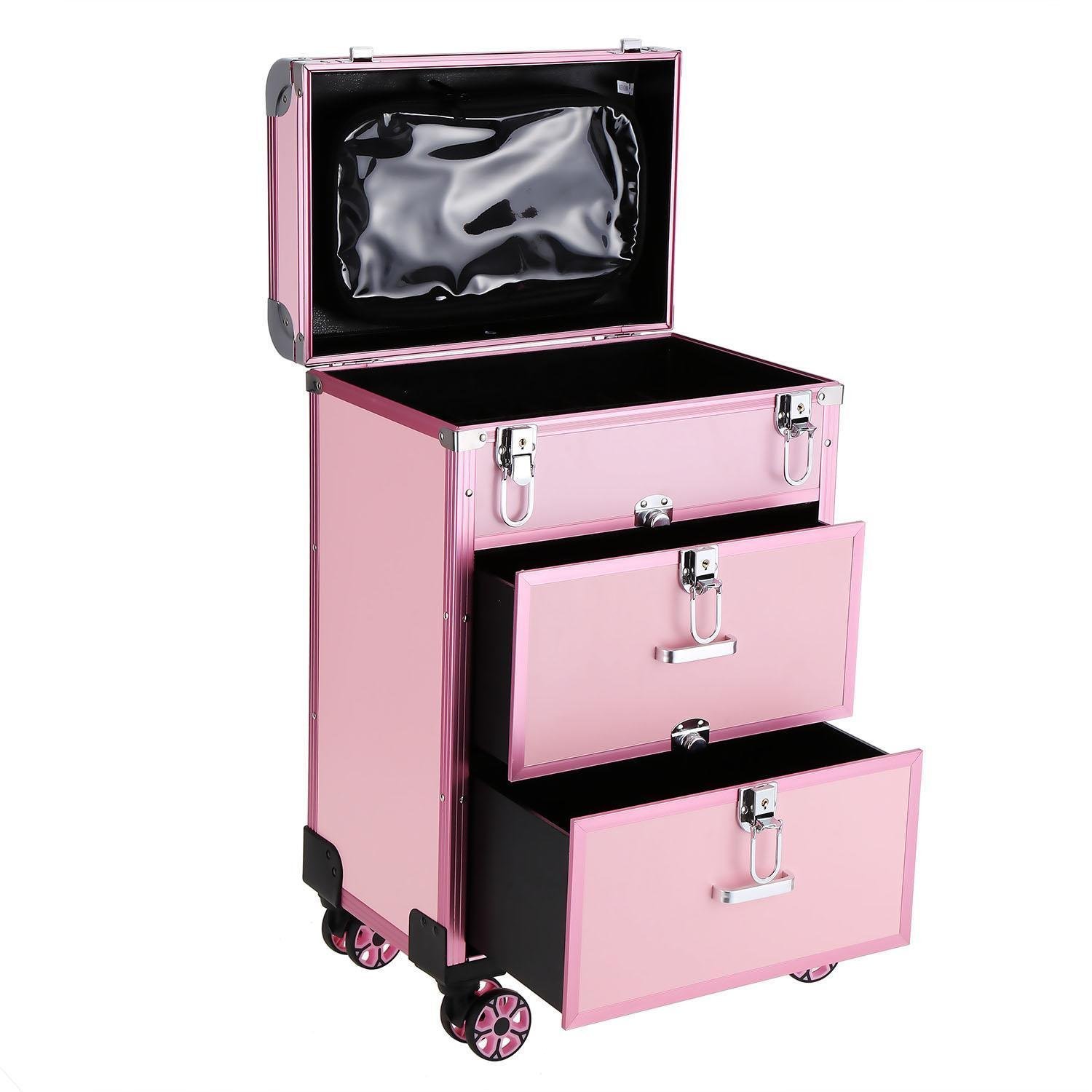 Professional Rolling Makeup Case Multifunction Cosmetic Case Beauty Salon Makeup Case Organizer