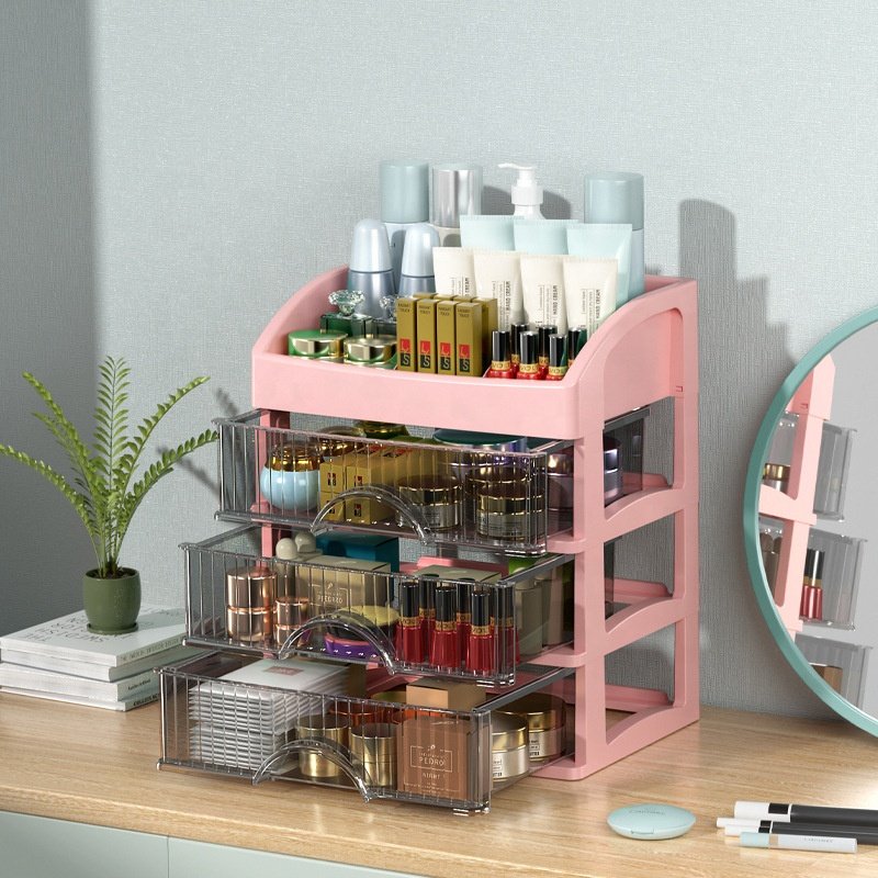 Cosmetic Shelf Display Beauty Accessory Multilayer Jewelry Box Organizer for Women Desks Drawer Makeup Vanities Storage Boxes