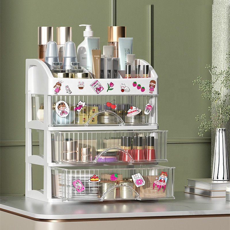 Cosmetic Shelf Display Beauty Accessory Multilayer Jewelry Box Organizer for Women Desks Drawer Makeup Vanities Storage Boxes