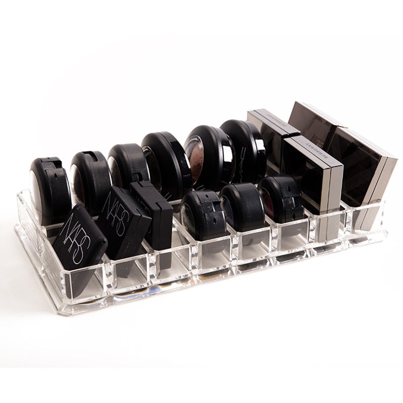Clear Acrylic 16 Grids Makeup Organizer Makeup Powder Storage Box Lipstick Makeup Brushes Holder Eye Shadow Cosmetic Box