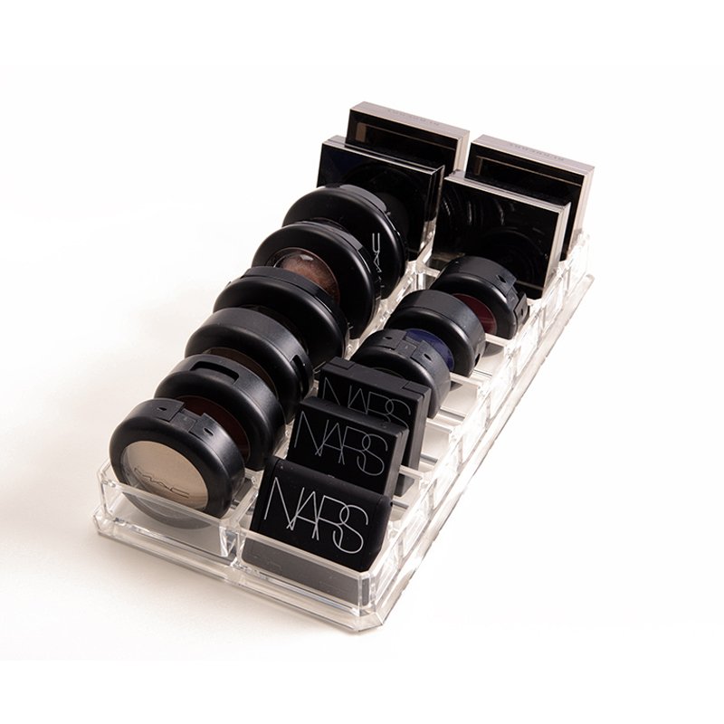 Clear Acrylic 16 Grids Makeup Organizer Makeup Powder Storage Box Lipstick Makeup Brushes Holder Eye Shadow Cosmetic Box