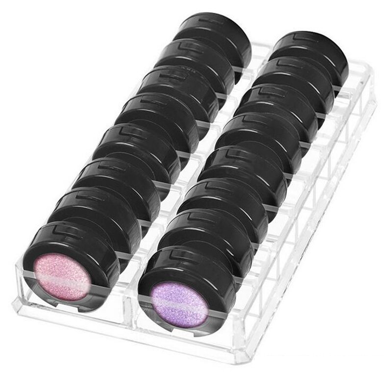 Clear Acrylic 16 Grids Makeup Organizer Makeup Powder Storage Box Lipstick Makeup Brushes Holder Eye Shadow Cosmetic Box