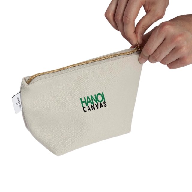 Custom Cotton Jute Makeup Bag with Logo Eco friendly travel pouch for skincare and accessories