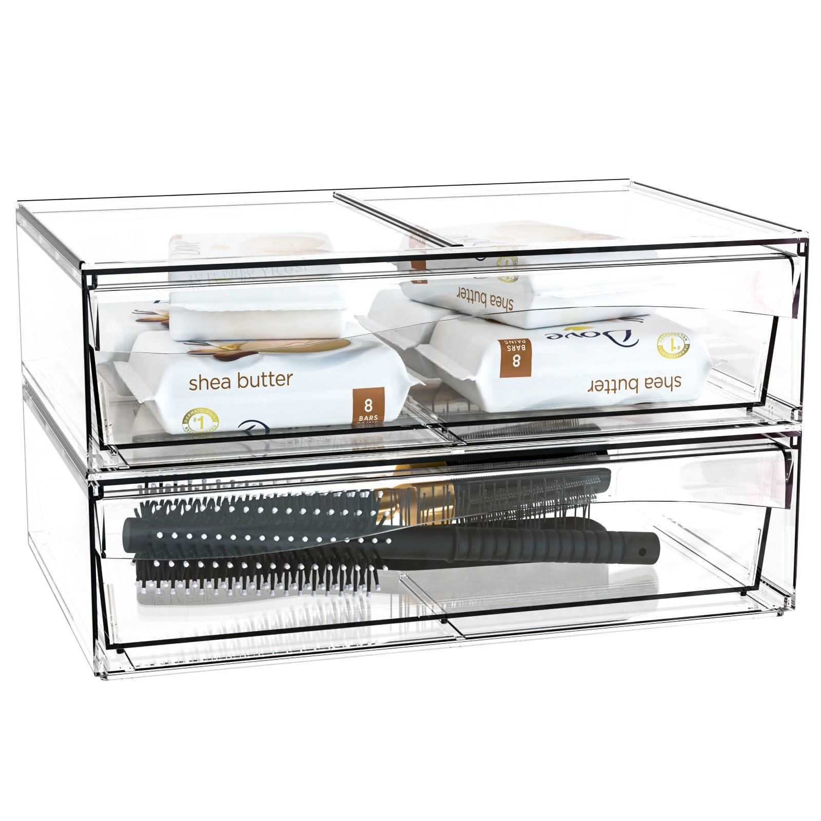 New Arrival 4 Pack Clear Plastic Makeup Jewelry Closes Wardrobe Organizer Desk Organizer Drawer Organizer Storage Container