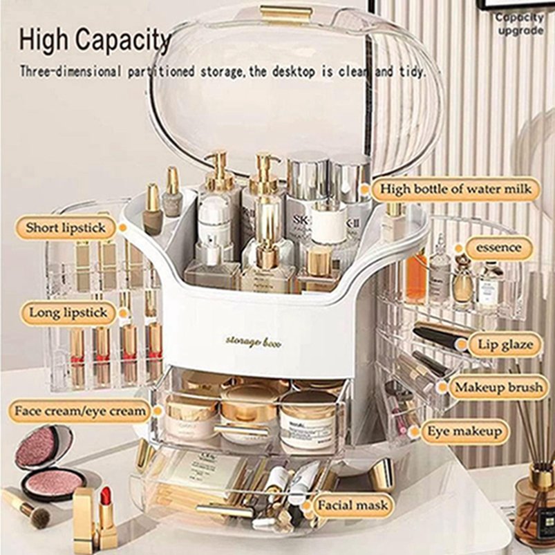 Large Skincare Makeup Organizer Bin Lipstick Jewelry Display Case 10 Drawer Cosmetic Storage Box for Vanity Desk Countertop