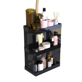 Make Up Organizers and Storage Large Cosmetic Display Cases Countertop Bathroom Dresser for Women Black Makeup Organizer