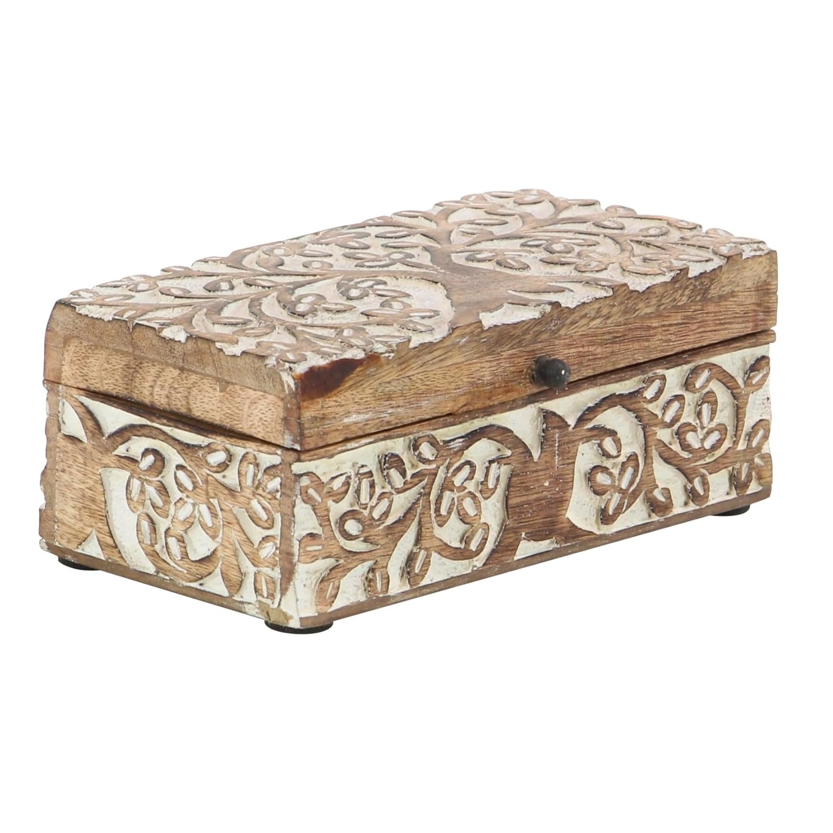 Stylish and Functional Carved Mango Wood Storage Boxes Ideal for Personal and Office Storage Organizing at Best Prices