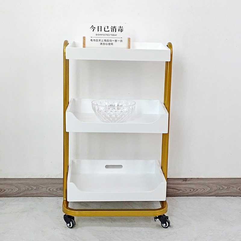 Makeup Saloon Equipment Gold Pink Silver Metal Nail Trolley Case Cart Hair Hairdressing Beauty Salon Trolley