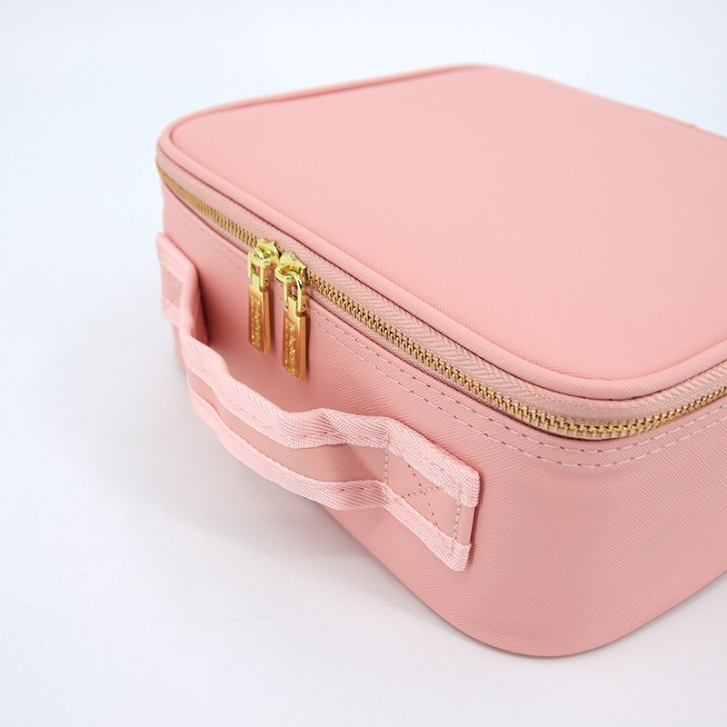 Pu Makeup Bag with Led Mirror Lighted Make Up Travel Bag with Dividers Cosmetic Vanity Bag Case