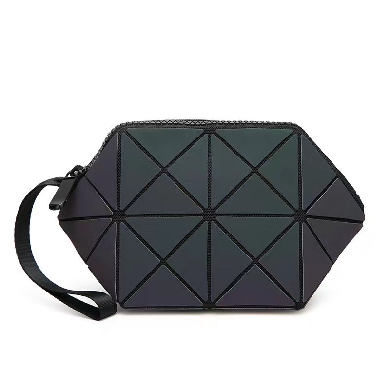 Geometric Cosmetic Bag wholesale custom luxury black travel small PU fabric mini cosmetic bags waterproof Geometric Cosmetic Bag