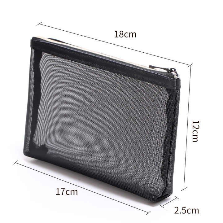 SY Large capacity portable nylon mesh cosmetic bag portable cosmetic storage bag shopping travel storage bag wholesale