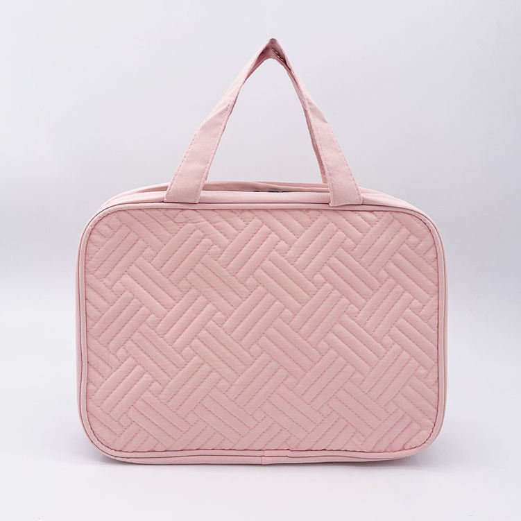 custom large waterproof travel canvas toiletry makeup organizing bag pink beauty wash cosmetic bags