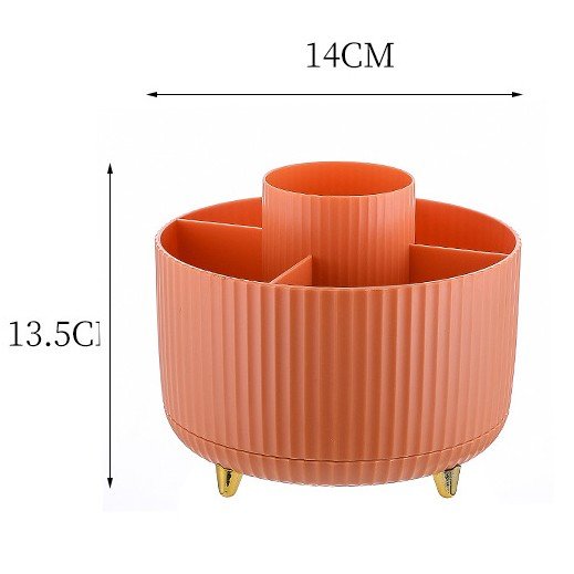 Five Slot Rotating Countertop Organizer Plastic Spinning Lazy Susan Round Turntable Storage Tray