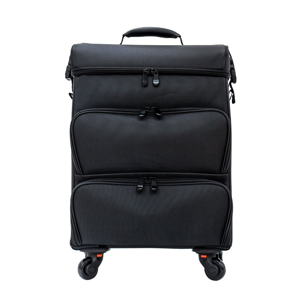 KONCAI Travel Trolley Rolling Makeup Case Nail Polish Organizer Salon Equipment Vanity Bag Make Up Beauty Case
