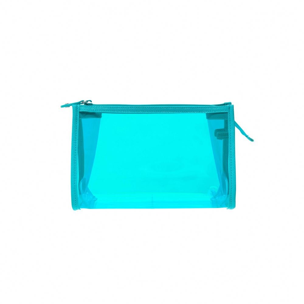 Custom Promotional Gift Transparent Pvc Waterproof Toiletry Travel Storage Cosmetic Makeup Zip Bag Pouch