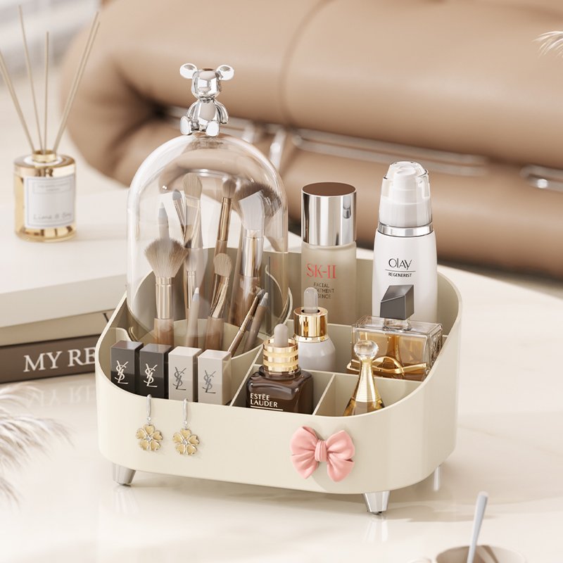 Rotating Brush Holder Desk Organizer Office Table Storage Box Pencil Pen Holder with for Office Supplies Makeup storage