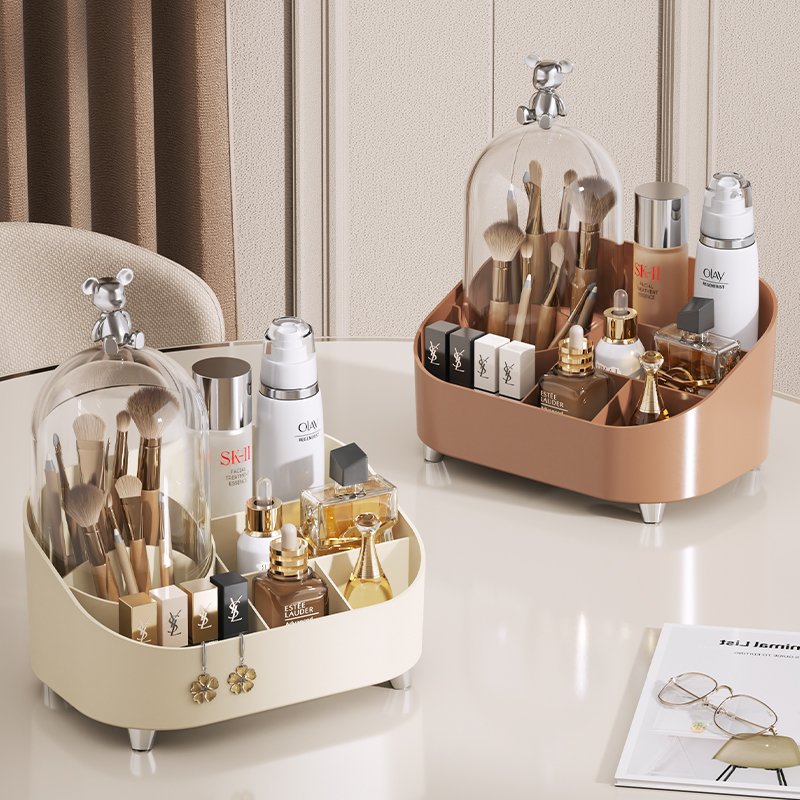 Rotating Brush Holder Desk Organizer Office Table Storage Box Pencil Pen Holder with for Office Supplies Makeup storage