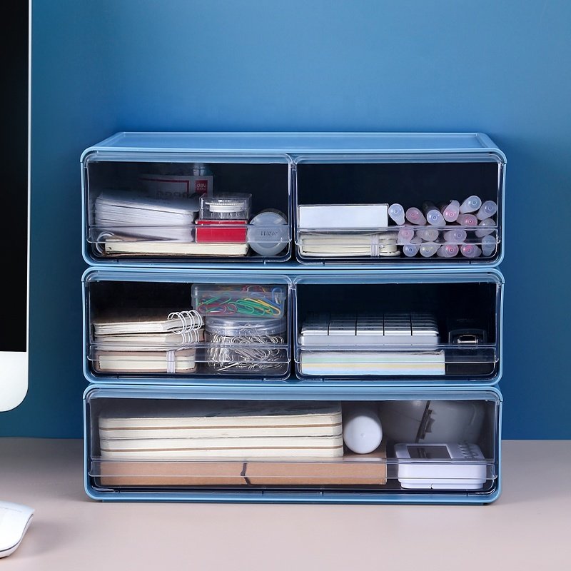 Plastic Desk Organizers Stackable Storage Drawers for Medicine Pill Cosmetic and Sundries Desktop Storage Box Drawer