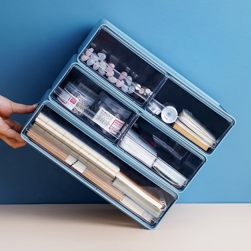 Plastic Desk Organizers Stackable Storage Drawers for Medicine Pill Cosmetic and Sundries Desktop Storage Box Drawer