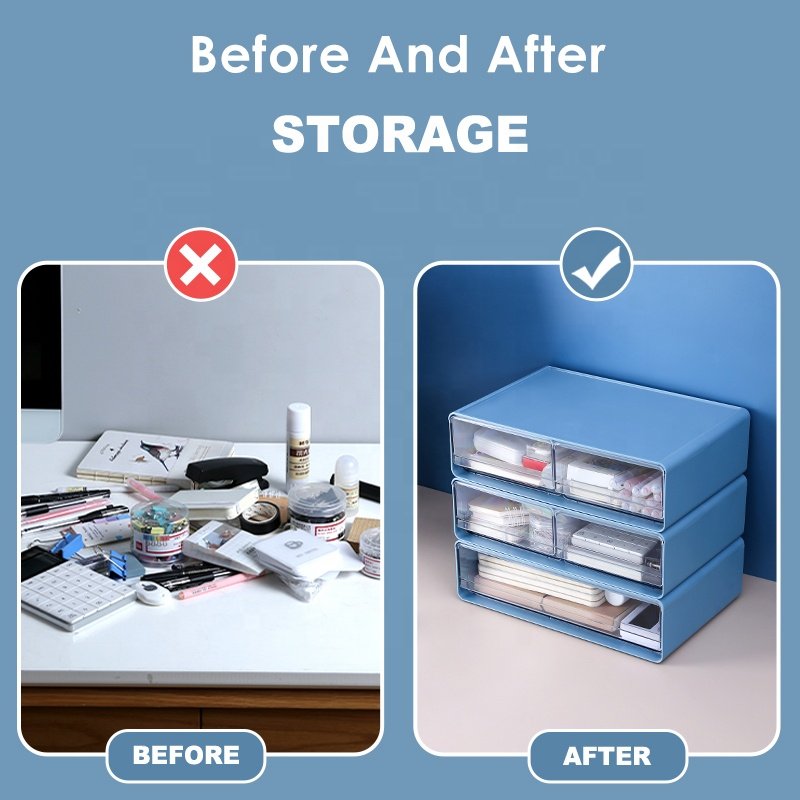 Plastic Desk Organizers Stackable Storage Drawers for Medicine Pill Cosmetic and Sundries Desktop Storage Box Drawer