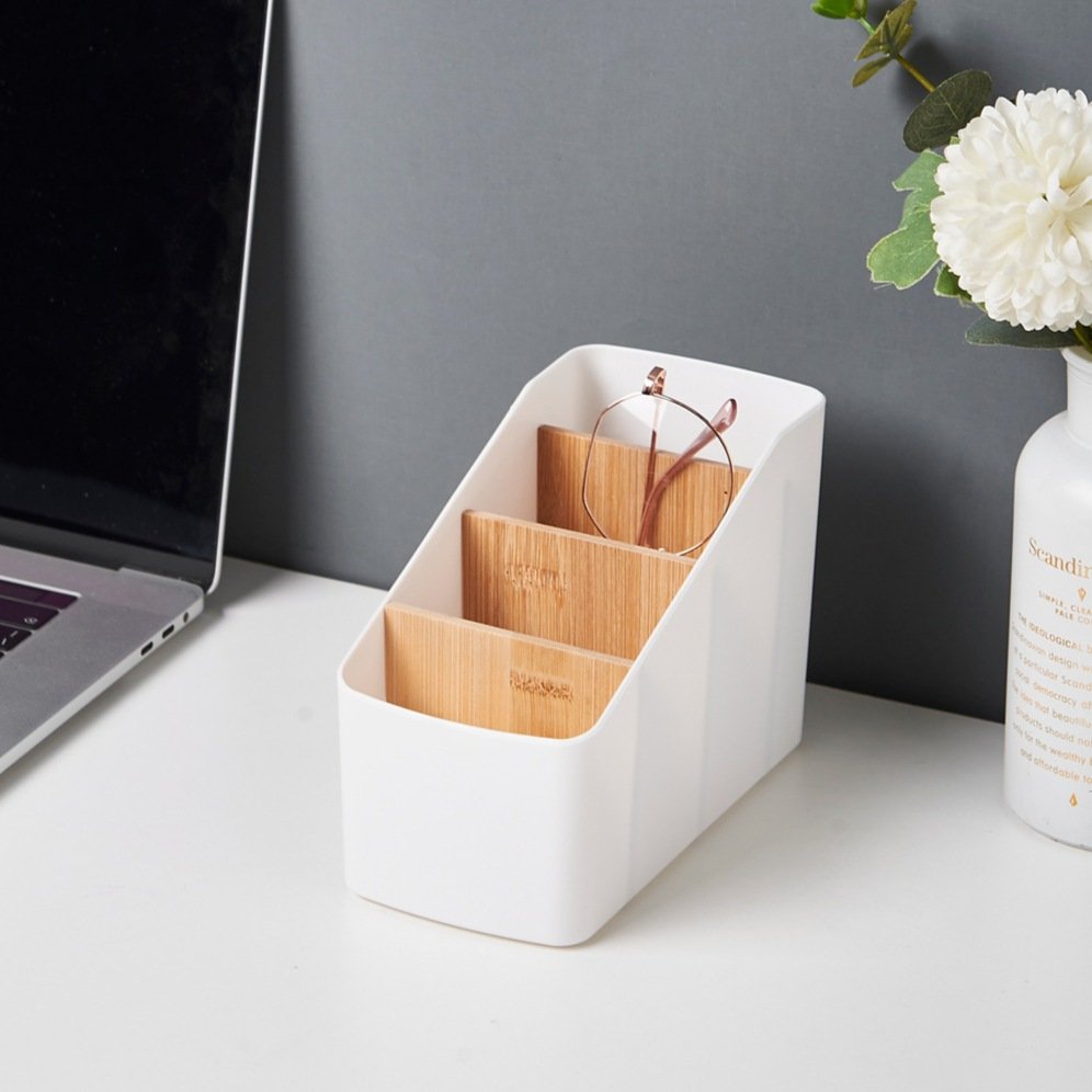 Modern Plastic PP Rectangle Pencil Box Multifunctional Injection Techniques Home Storage-Jewelry Makeup Remote Control Holder