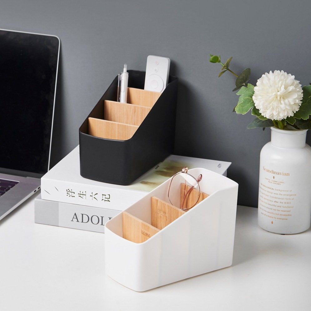 Modern Plastic PP Rectangle Pencil Box Multifunctional Injection Techniques Home Storage-Jewelry Makeup Remote Control Holder