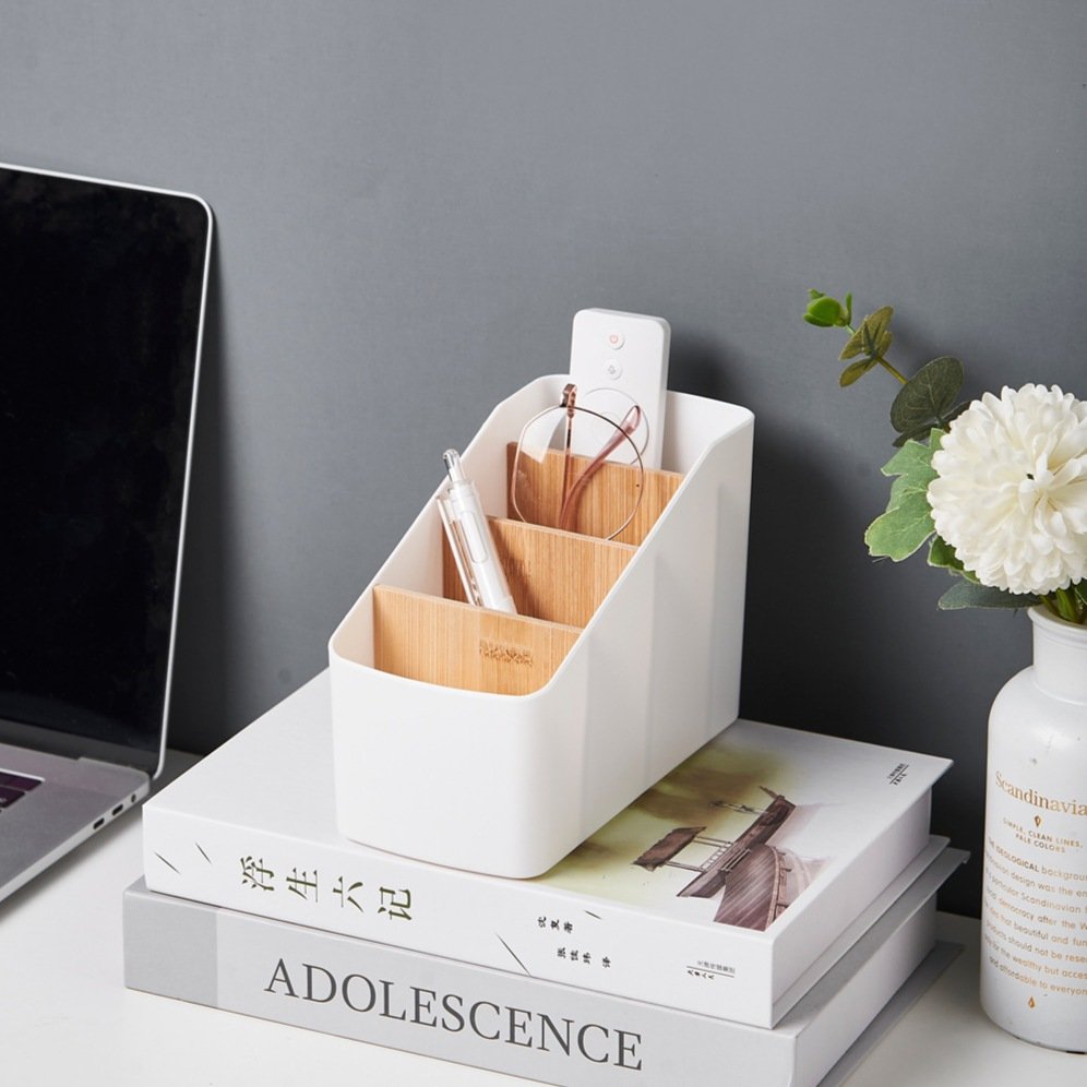 Modern Plastic PP Rectangle Pencil Box Multifunctional Injection Techniques Home Storage-Jewelry Makeup Remote Control Holder